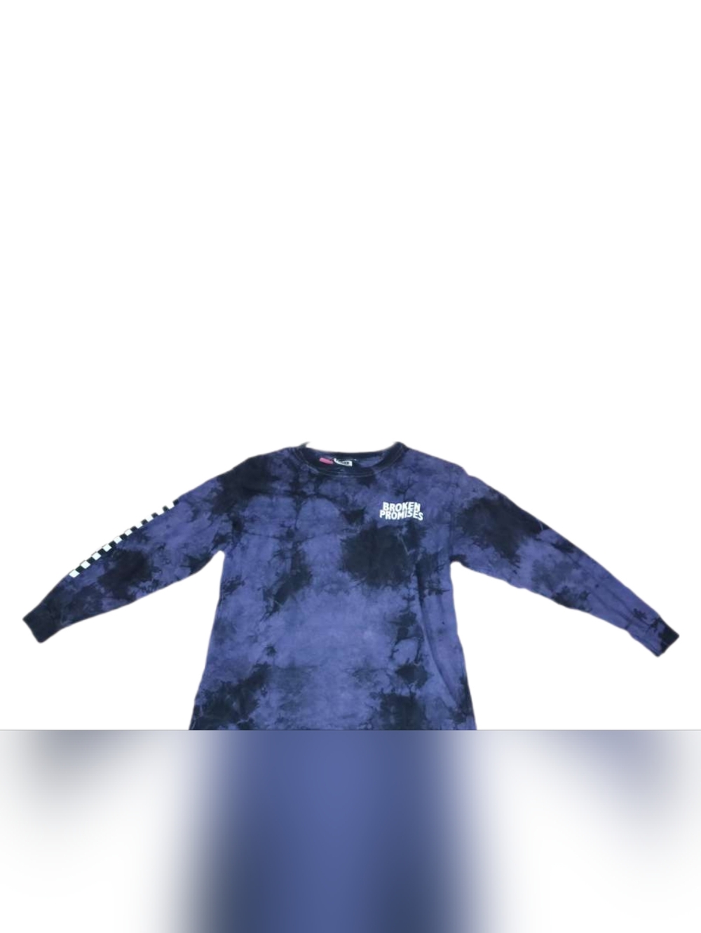 Broken Promises Kids Navy Tie-Dye Long Sleeve Top with Chest Logo
